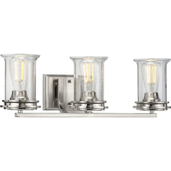 Progress Lighting Winslett Collection Brushed Nickel Three-Light Bath P300274-009 - main